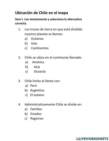 Ubicación de Chile en el mapa