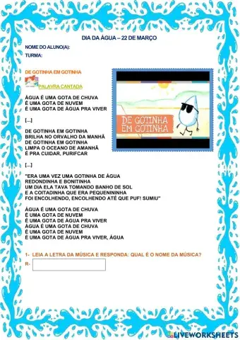 Atividade dia da água