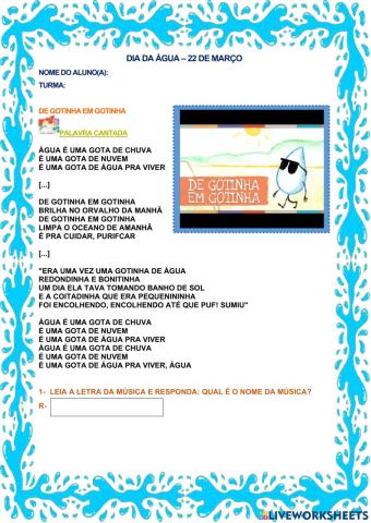 Atividade dia da água