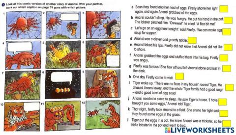 Gr 5 Anansi and horse. Textbook exercise