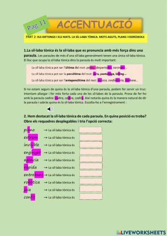 ACCENTUACIÓ Part 2. pàg 11