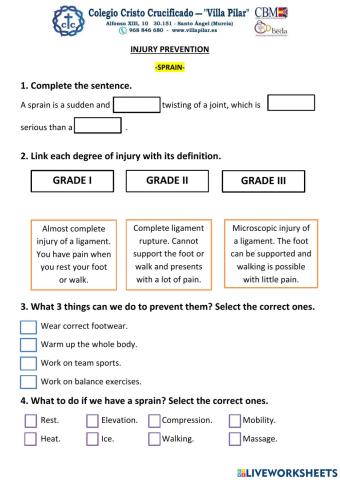 Injury prevention - Sprain