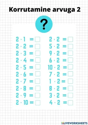 Korrutamine arvuga 2