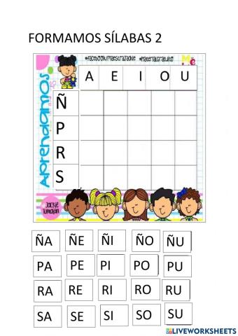Tabla doble entrada formar sílabas 4