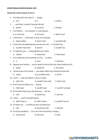 Conditionals-wishes-unreal past