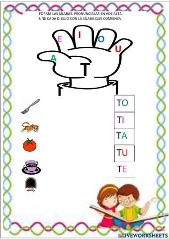 Ficha formar silabas letra T