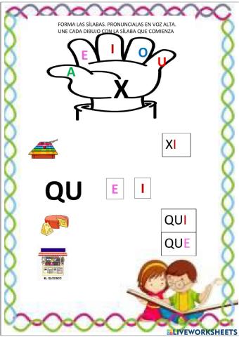 Ficha formar silabas letras X-Q