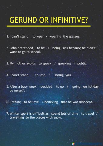 Gerund and Infinitive