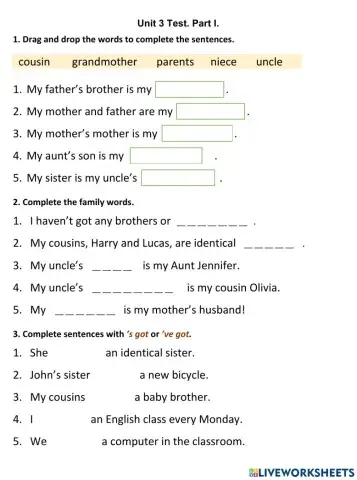 Unit 3 Test.Part 1. EPS
