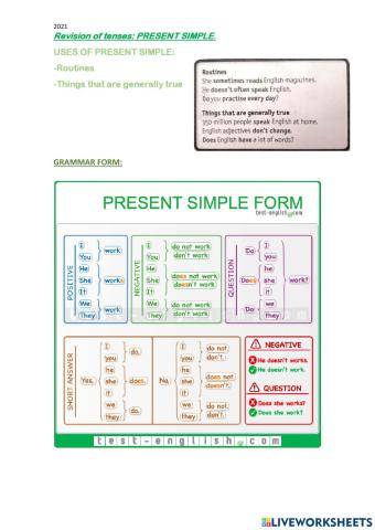 Simple present tense