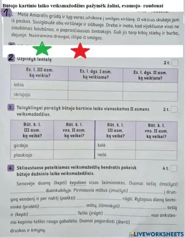 Veiksmažodis. 4 klasė.
