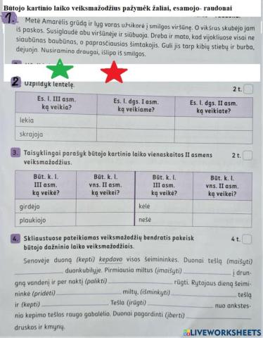 Veiksmažodis. 4 klasė.