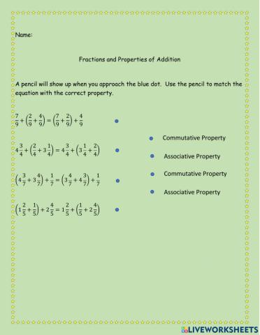 Properties of Addition to add Mixed Numbers
