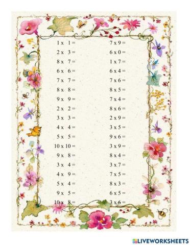 Exercitii de inmultire