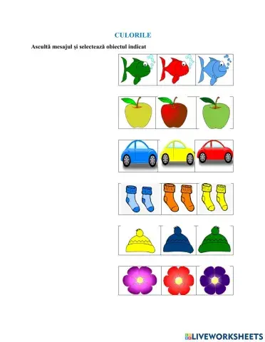 Culorile (limbaj receptiv)