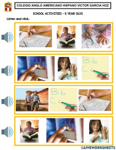 School activities - 5 year olds