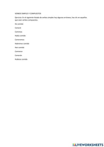 Verbos simples y compuestos