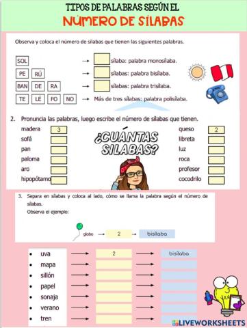 NÚMERO DE SÍLABAS
