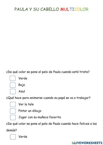 Paula y su cabello multicolor