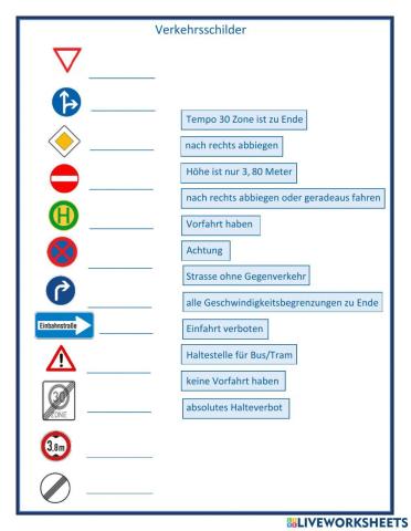 Verkehrsschilder