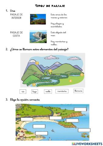 Paisajes de interior y de costa