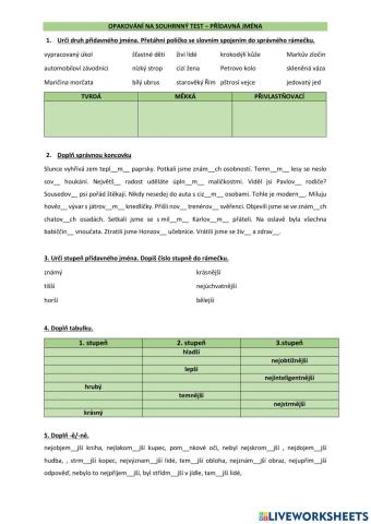 Opakování - přídavná jména