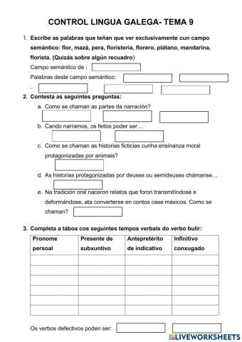CONTROL TEMA 9 LINGUA GALEGA