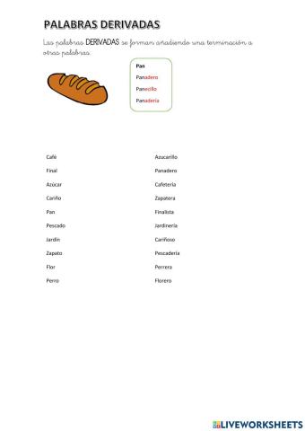 Palabras derivadas