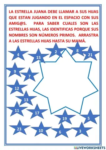 Estrellas con números primos