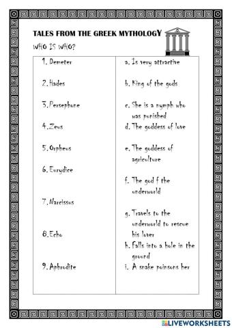 Tales from the Greek Mythology