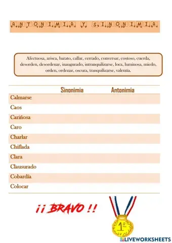 Sinonimia y Antonimia