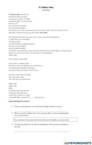 The song 95 Million Miles