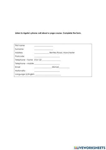 Agata listening exercise