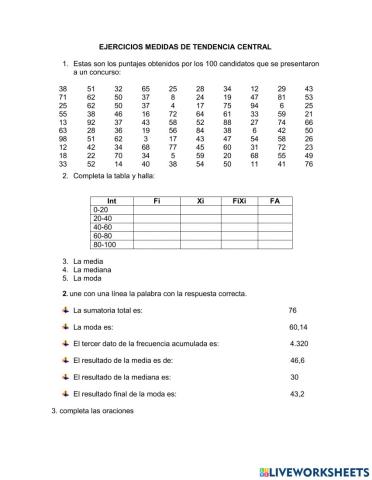 Medidas de tendencia central