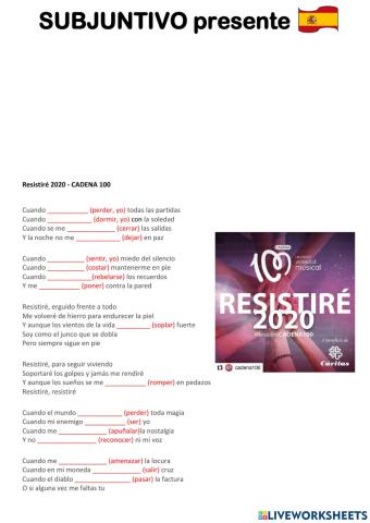 Subjuntivo presente - Resistiré 2020