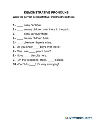 Demonstrative Pronouns