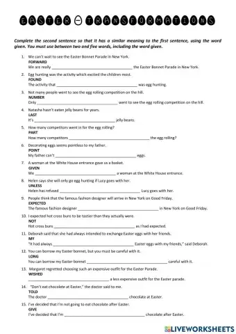 Easter - transformations