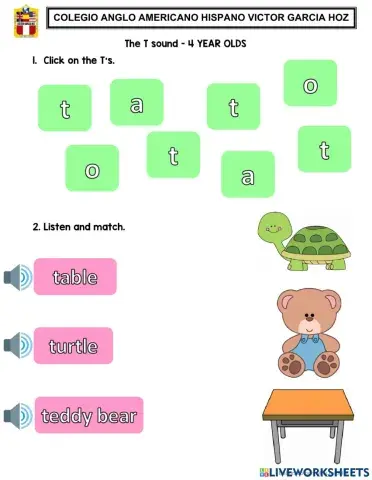 The T sound - 4 YEAR OLDS