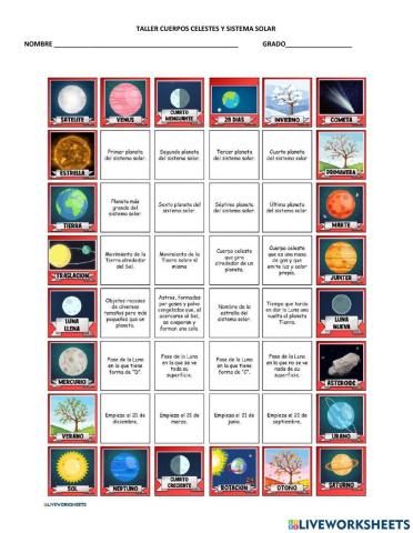 Cuerpos celestes y sistema solar