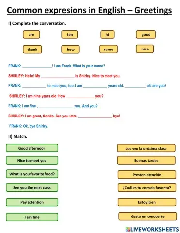 Common expressions in English - Greetings