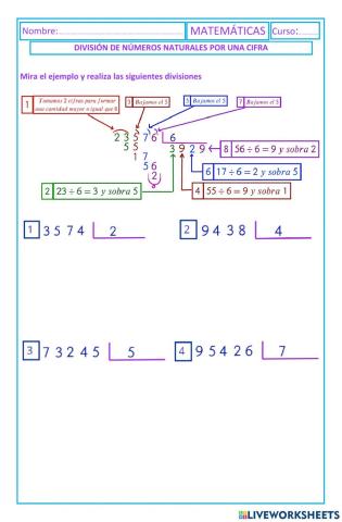 Dividion por una cifra