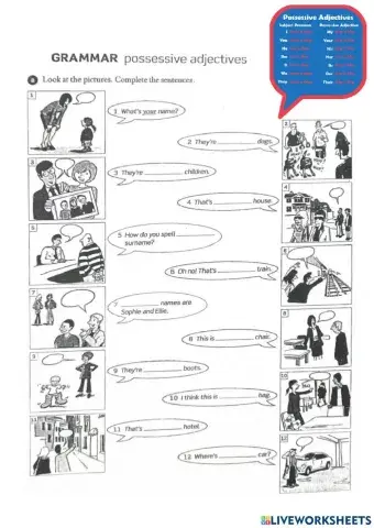 Possessive adjectives