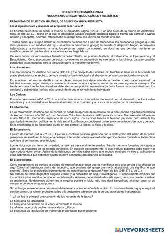 Evaluación filosofía antigua