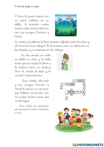 LECTURA COMPRENSIVA: A Dani le duele el dedo