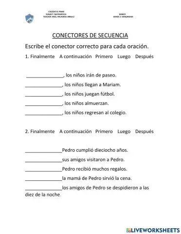 Conectores de secuencia