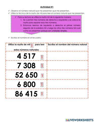 Números naturales 3