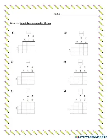 Multiplicación por dos dígitos