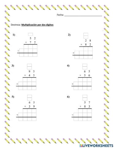 Multiplicación por dos dígitos