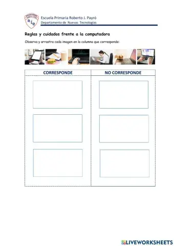 Reglas y cuidados frente a la computadora