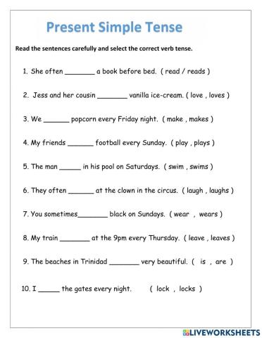 Grammar - Simple Present Tense